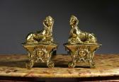 BOULLE Andre Charles 1642-1732,Paire de feux,Coutau-Begarie FR 2022-02-25