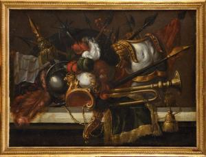 BOULLOGNE MADELEINE 1648-1710,Trophées d'armes et d'instruments militaires,Osenat FR 2020-11-01