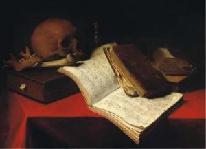 BOULLOGNE MADELEINE 1648-1710,Vanité aux partitions, sablier et crâne,Christie's GB 2005-07-05