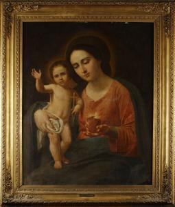 BOULOGNE Louis starszy 1600-1700,Madonna med Jesusbarnet,Stadsauktion Frihamnen SE 2010-05-24