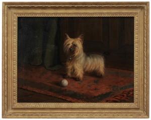 BOULTON P 1898-1904,Portrait of a Yorkshire Terrier With Ball,Brunk Auctions US 2012-11-10