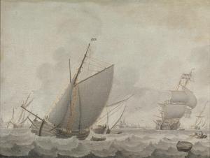 BOUMEESTER Cornelis 1670-1733,Segelschiffe auf bewegter See,Palais Dorotheum AT 2014-10-21