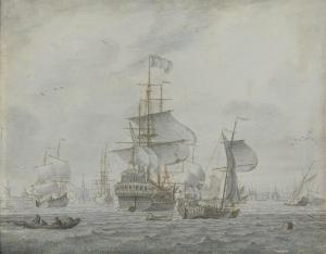 BOUMEESTER Cornelis,SHIPPING IN A LIGHT BREEZE; SHIPPING IN A GUSTY BR,1710,Sotheby's 2012-01-27