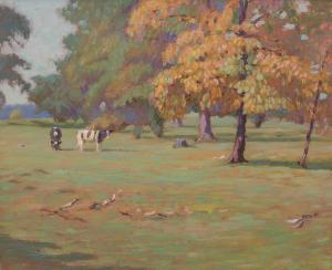 BOUNDEY Burton Shepard 1879-1962,Fall Landscape with Cows,Shannon's US 2018-10-25
