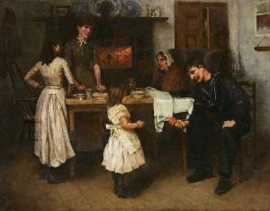 BOURDILLON Frank Wright 1851-1924,Family Scene in a Kitchen,1887,Lempertz DE 2015-09-23