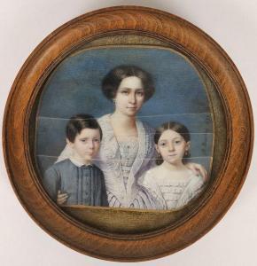 BOURDIN Alphonse 1800-1800,Portrait de famille,1852,Osenat FR 2020-03-01