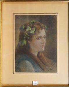 bourdin Frédéric,Portrait de jeune femme à la couronne de lierre,Siboni FR 2021-05-09