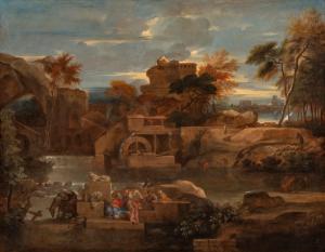 BOURDON Sebastien 1616-1671,Landscape with the Holy Family resting,Sotheby's GB 2023-03-23