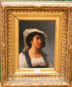BOUREL Aristide 1840-1924,Portrait d'une romaine,Beaussant-Lefèvre FR 2018-11-08