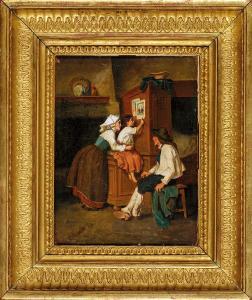 BOURET A,Famille paysanne devant le lit clos,1860,Etienne de Baecque FR 2014-02-24