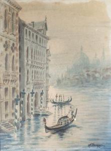 BOURGEOIS André 1900-1900,Venise, sur le Grand Canal,20th century,Millon & Associés FR 2020-07-16