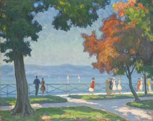 BOURGEOIS BORGEX Louis,An afternoon beside Lake Geneva, Évian-les-Bains,Christie's 2015-05-19