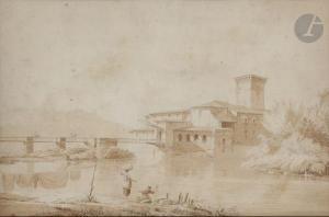 BOURGEOIS DU CASTELET Constant Florent F. 1767-1841,Une paire de vues : Italie,Ader FR 2021-10-21