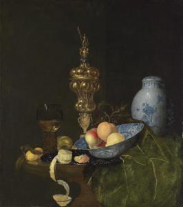 BOURGEOIS Nicolaes,Still life with a 
roemer
, a silver-gilt columbin,Christie's GB 2007-12-07