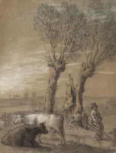 BOURGEOIS Peter Francis 1756-1811,Cattle and boy by a pollarded willow,Bloomsbury London 2011-10-13