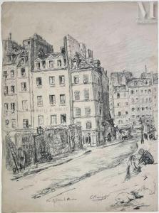BOURGET Camille 1861-1924,La rue Saint-Julien-Le-Pauvre,Millon & Associés FR 2024-02-08