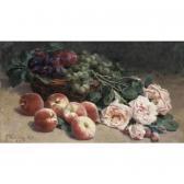 BOURGOGNE Pierre 1838-1904,basket of fruit and roses,1898,Sotheby's GB 2005-05-11