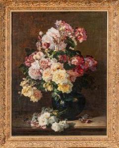 BOURGOGNE Pierre 1838-1904,Bouquet de fleurs sur un entablement,1879,Digard FR 2021-11-16