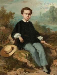 BOURGOIN Aime Adolphe 1824,Jeune garçon au cerceau.,1854,Gros-Delettrez FR 2020-10-30
