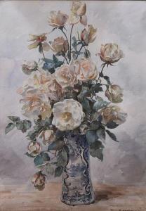 BOURGOIN Marie Désiré 1839-1912,Bouquet de roses,Hotel Des Ventes Mosan BE 2020-12-16