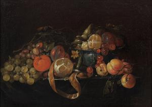 BOURJINON J. 1660-1700,Still life of fruit, vines and a porcelain bowl on,Bonhams GB 2023-09-13