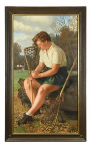 BOURNE John Frye 1912-1991,The Lacrosse Girl,1950,Cheffins GB 2021-05-27