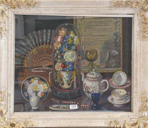 BOURNE Katherine Helen 1899-1981,Still life of china, glass and a fan,Tennant's GB 2021-10-08