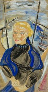 BOURNET Josette 1905-1962,Portrait of Wladyslawa Jaworska,1959,Desa Unicum PL 2015-09-17