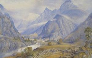 BOURNIS R 1800-1800,Large alpine landscape,1875,Woolley & Wallis GB 2011-09-28