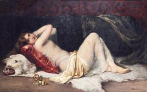 BOURRELLY 1800-1900,Jeune femme allongée,Tajan FR 2010-05-31