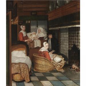 BOURSSE Esaias 1631-1672,AN INTERIOR WITH A FAMILY AND TWO NURSES BEFORE A ,Sotheby's GB 2007-04-26