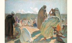 boury c 1900-1900,Femmes au marché de Meknés,Aguttes FR 2004-06-11