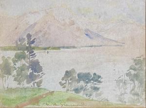 BOUSFIELD Peter 1901-1937,View of Mount de Grammont,Theodore Bruce AU 2023-08-21