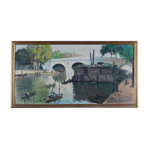 BOUSQUET Georges 1904-1976,Bateau-lavoir au Pont Marie,1941,Cornette de Saint Cyr FR 2023-10-04
