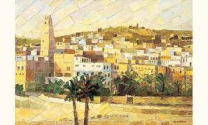 BOUSSABOUNE Mourad 1900-1900," Vue de la mosquée de Ghardaïa ".,Gros-Delettrez FR 2004-03-15