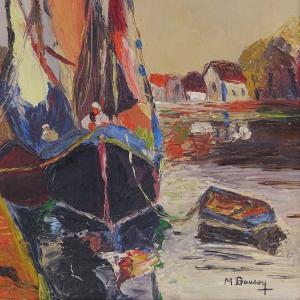 BOUSSY Michel 1926-1999,harbour scene,Burstow and Hewett GB 2019-09-18
