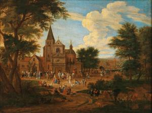 BOUT Pieter Jans 1658-1719,A busy market square in a town,Palais Dorotheum AT 2023-05-03
