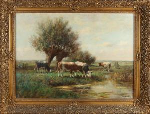 BOUTER Pieter Adrianus,Dutch landscape with cows and pollard willows,Twents Veilinghuis 2022-01-06