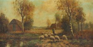 BOUTER Pieter Adrianus 1887-1968,Landschaft mit Schäfer,Von Zengen DE 2021-03-26