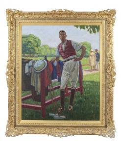 BOUTET DE MONVEL Bernard 1881-1949,Portrait du prince Léon Radziwill au polo à ,1910,Gros-Delettrez 2019-06-14
