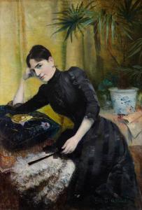 BOUTET DE MONVEL Charles 1855,Portrait de femme,1891,Aguttes FR 2014-02-26