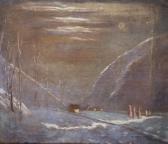 BOUTHÉON Charles 1877-1949,Clair de lune dans une vallée enneigée,1945,Sadde FR 2019-12-16
