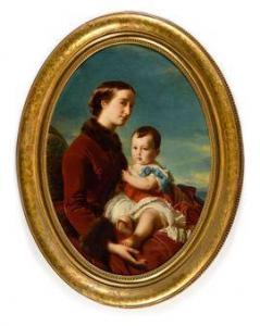 BOUTIBONNE Charles Edouard,L\’Impératrice de l\’Impératrice Eugénie en mantea,1857,Osenat 2021-11-10