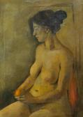 BOUTON BURNETT Marcia 1919-2014,Seated Female Nude Holding an Orange,1971,Burchard US 2016-06-26