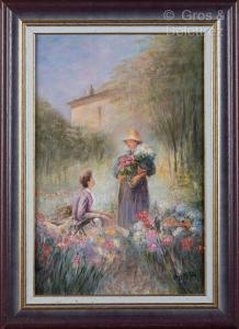 BOUTRY Paul 1936,Cueillette de fleurs,Gros-Delettrez FR 2023-02-03