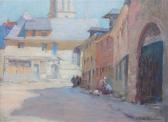BOUTWOOD Charles 1856-1941,Streetscape with People,Hindman US 2015-09-26