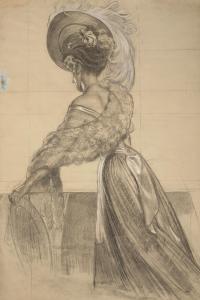BOUVET Henry 1859-1945,Femme au chapeau, vue de dos,Christie's GB 2024-03-20