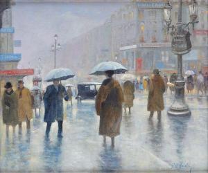 BOUVIE F. A 1900-1900,Boulevard animé en hiver,Horta BE 2021-09-06