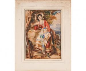 BOUVIER Agnes Rose,a young woman in colorful attire with a hunting ri,Wiederseim 2023-12-20