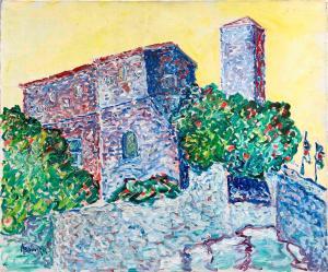BOUVIER Armand,Le Musée Picasso sur les remparts d'Antibes,Cannes encheres, Appay-Debussy 2022-07-09